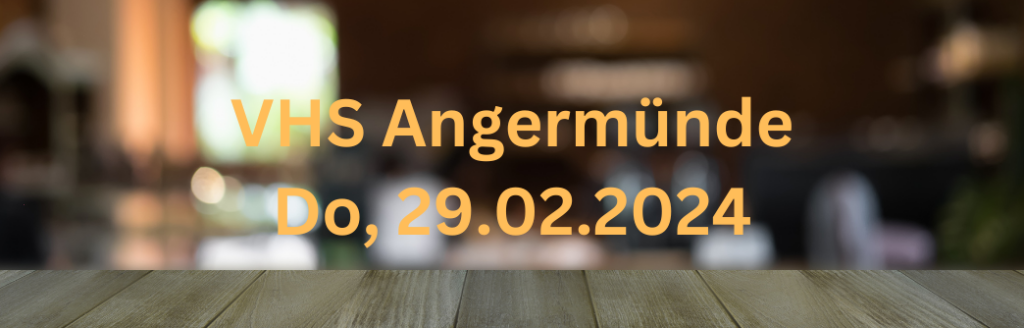 VHS Angermünde mit Datum der Infoveranstaltung
